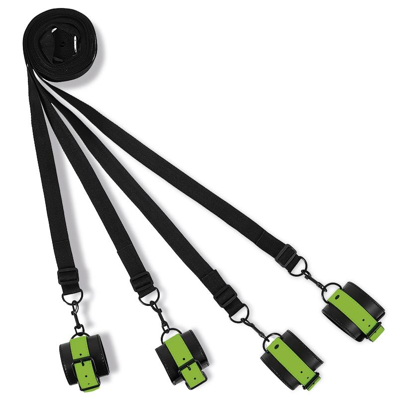 SHINING LINE Glow in the Dark Cuffs and Restraints Bed Set