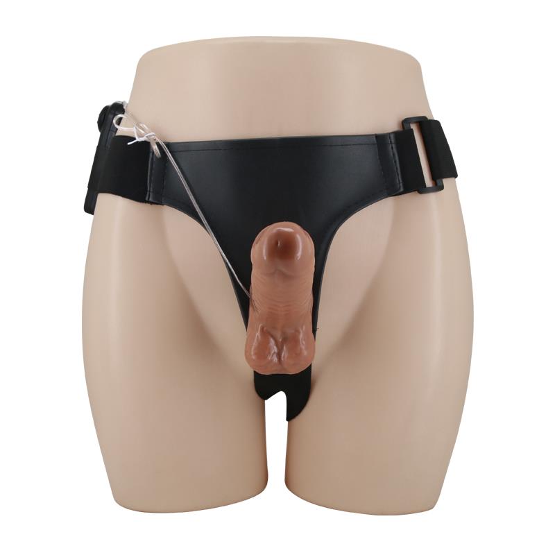 BAILE Harness with Double Retractable Dildo with Vibration