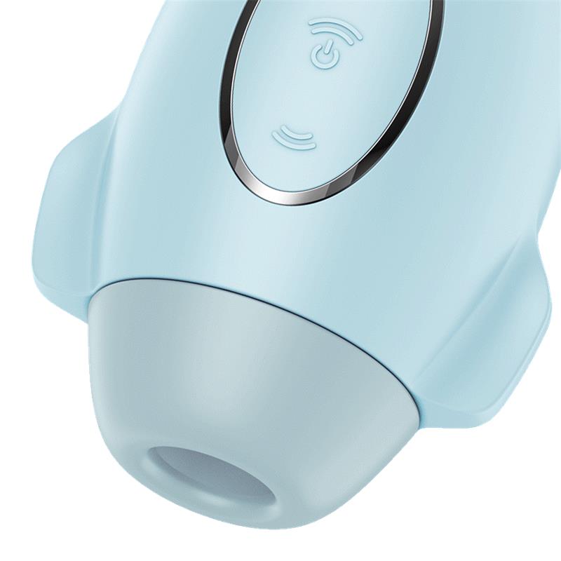 SATISFYER Mission Control Clit Sucker and Vibe Blue