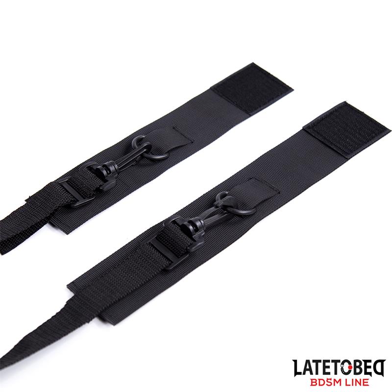 LATETOBED BDSM LINE Nylon Velcro Bed Restraints with Plastic Hook