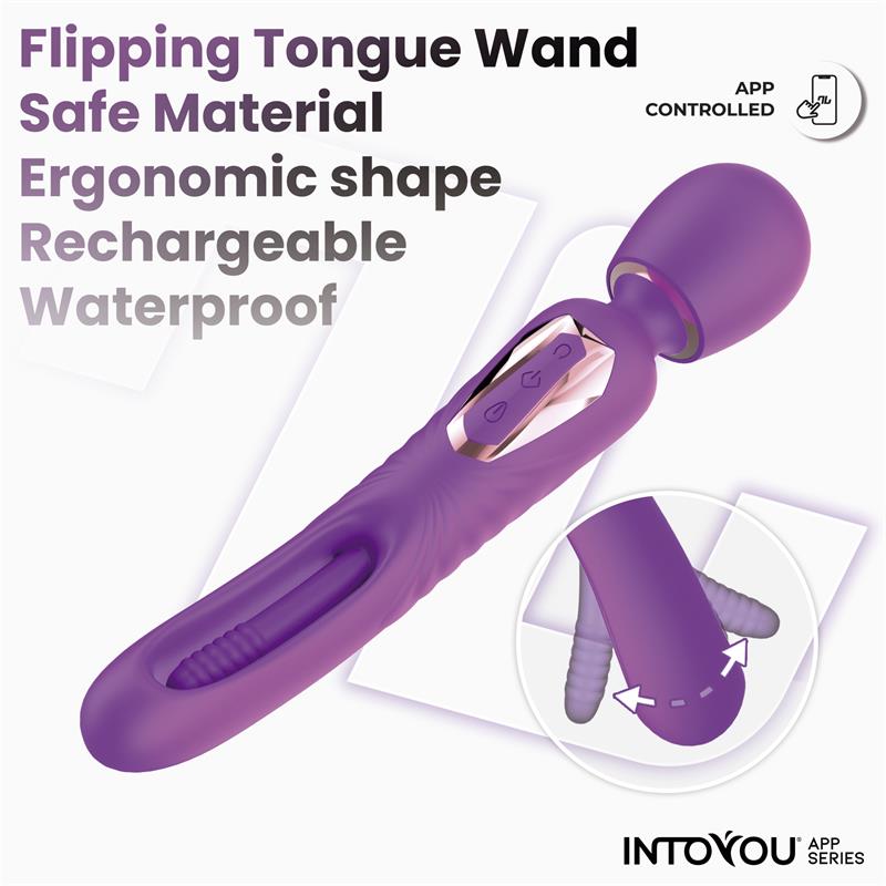 INTOYOU APP SERIES Salma Wand with Flipping Tongue and Vibration with App