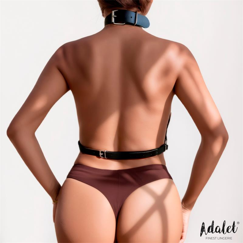 ADALET LINGERIE Samara Vegan Leather Chest Harness with Chain One size