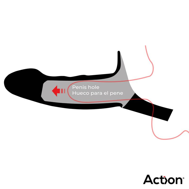 ACTION Strap-On with Hollow Dildo Premium Silicone Size S Flesh