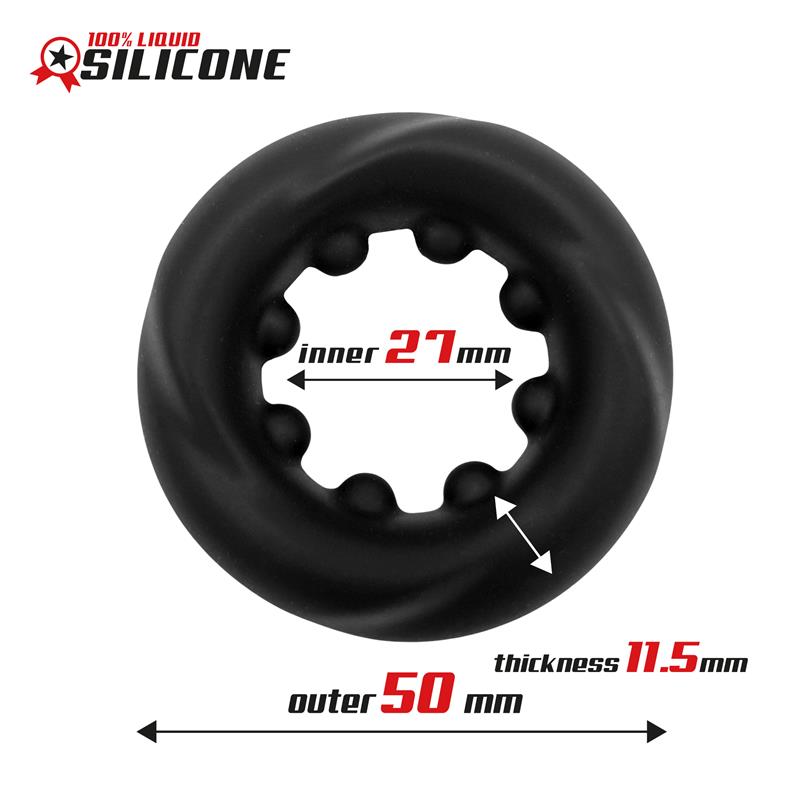 BEAST RINGS Twisted Liquid Silicone Cock Ring 2.7 cm