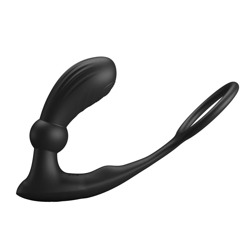 PRETTYLOVE Warren Remote-Controlled Vibrating and Pulsating Anal Plug and Penis Ring