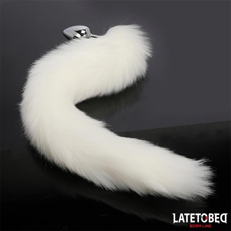 LATETOBED BDSM LINE Anal plug with tail White 40 cm