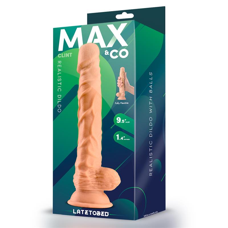 MAX & CO Clint Realistic Dildo with Testicles Flesh 9.5"
