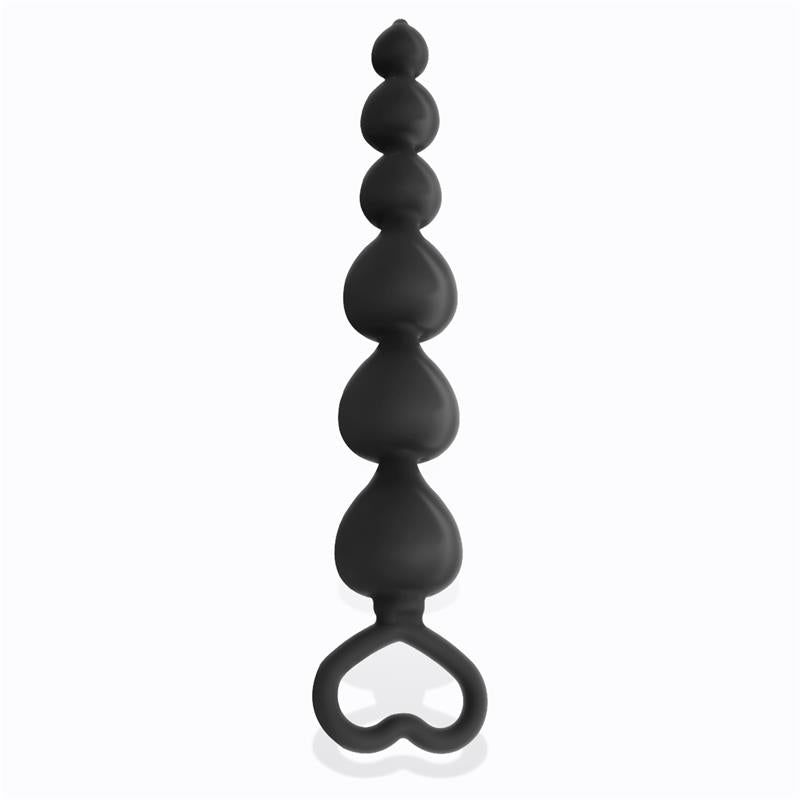 TARDENOCHE Clyde Beaded Butt Plug with Easy Pull Ring Silicone Black
