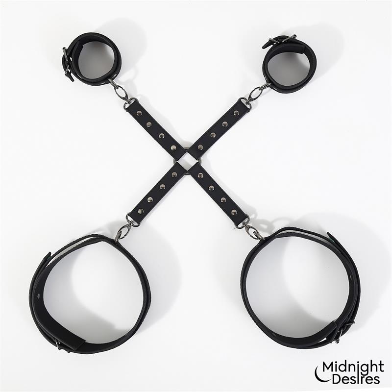 MIDNIGHT DESIRES Cuffs and Thigh Hogtie Set