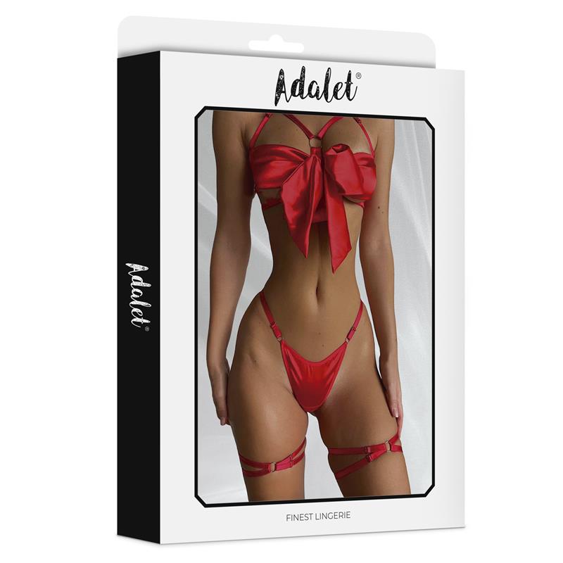 ADALET LINGERIE Riley Bra with Bow, Thong, and Garters Set