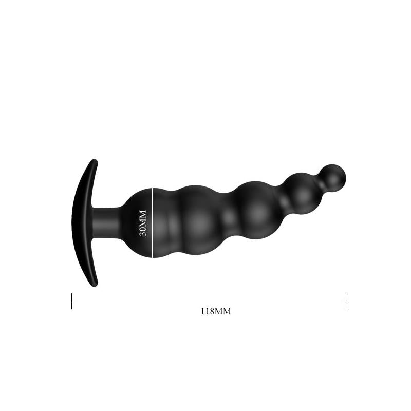 PRETTYLOVE Anal Bubble Plug Black Silicone