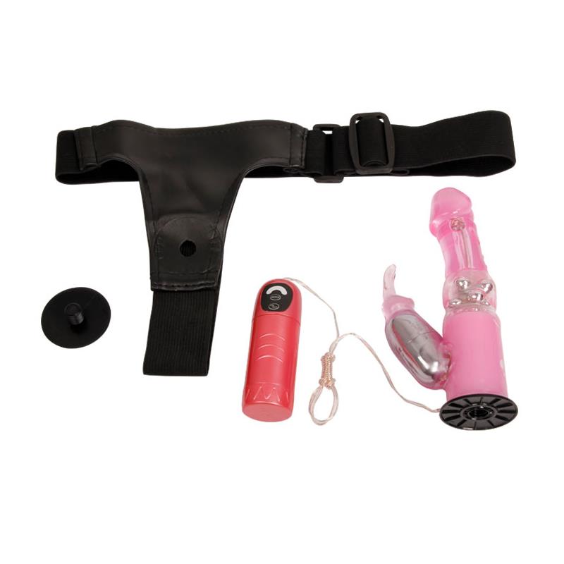 BAILE Baile Vibrating Strap-on with Dildo Pink 18 cm
