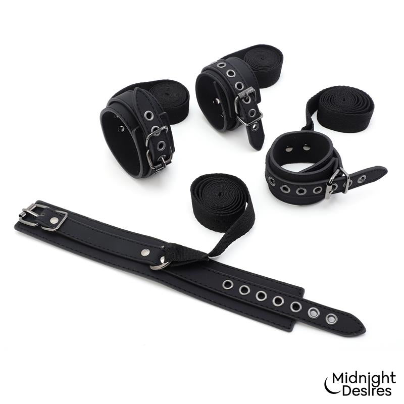 MIDNIGHT DESIRES Bondage Set with Blindfold, Feather Tickle and Cuffs