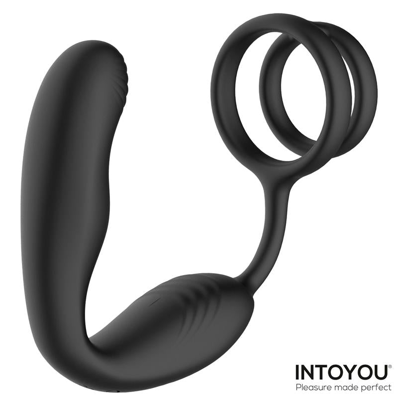 INTOYOU Bruce Prostate Massager 360º with Double Cockring with Vibration