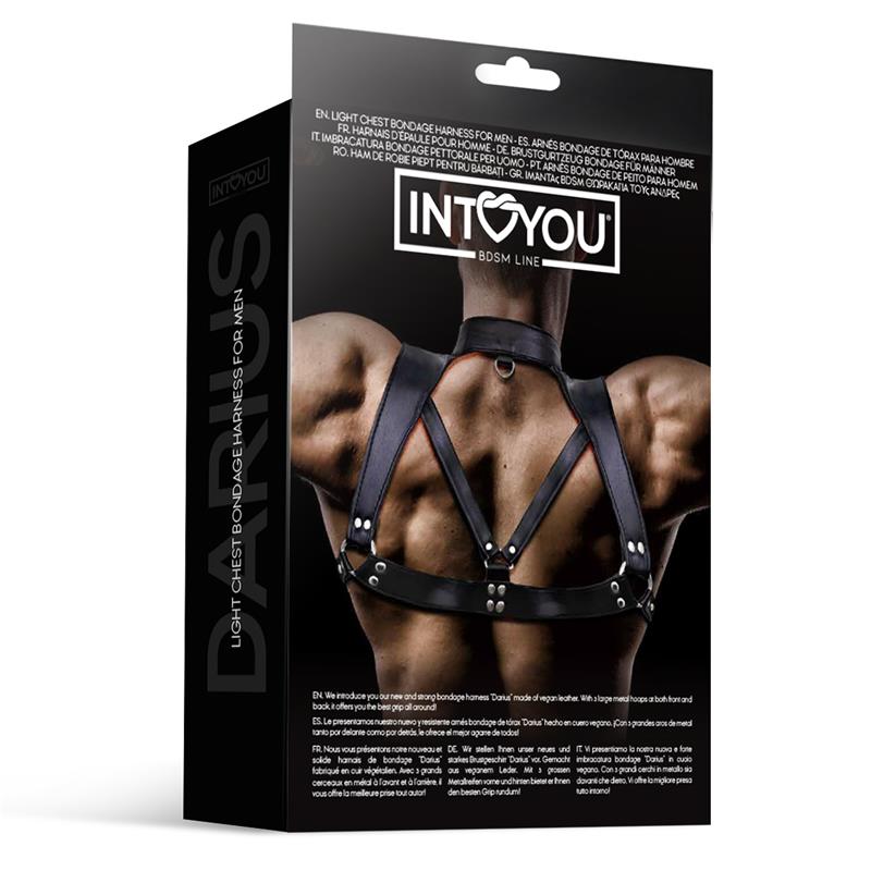 INTOYOU BDSM LINE Darius Chest Bondage Harness for Men Vegan Leather