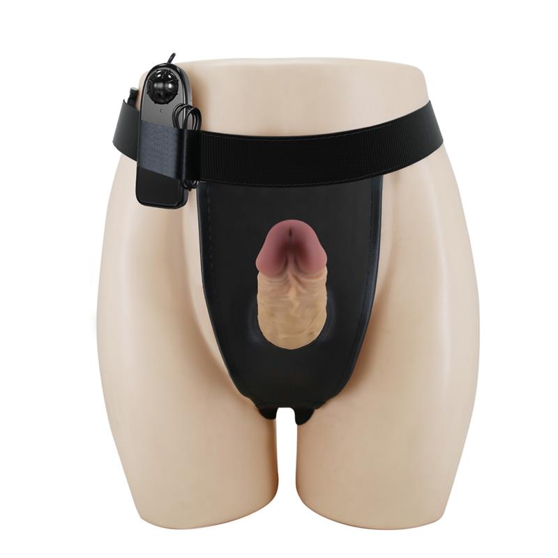 PRETTYLOVE Draven Harness with Hollow Vibrating Dildo