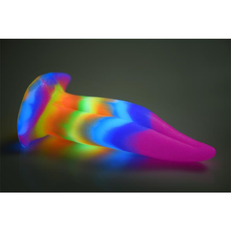 CREATURE COCKS Glow-In-The-Dark Unicorn Tongue Dildo 8.4"
