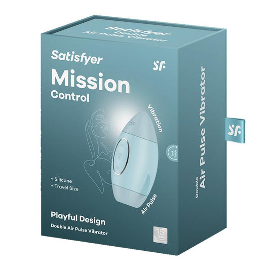 SATISFYER Mission Control Clit Sucker and Vibe Blue