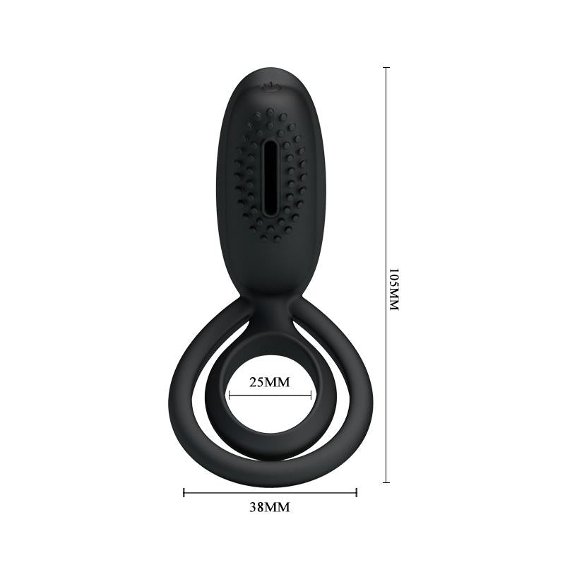 PRETTYLOVE Pretty Love Vibrating Cock Ring Esther Black