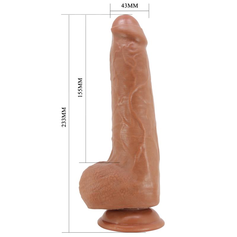 PRETTYLOVE Sliding Skin Realistic Dildo with Testicles 23.3 cm
