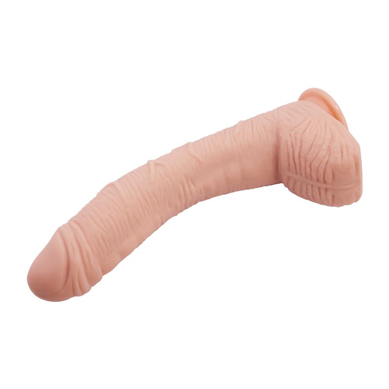 BAILE Alex Curved Dildo with Testicles G-Spot Suction Cup Flesh