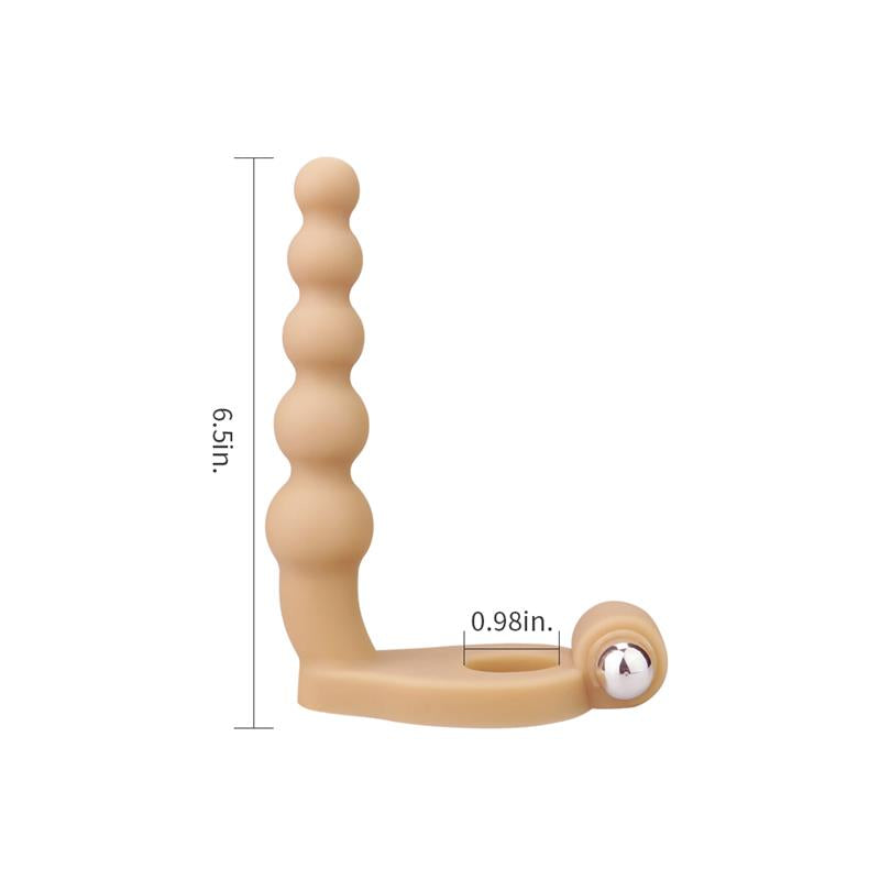 LOVETOY Anal Stimulator The Ultra Soft Bead 6.5" with Vibration Flesh