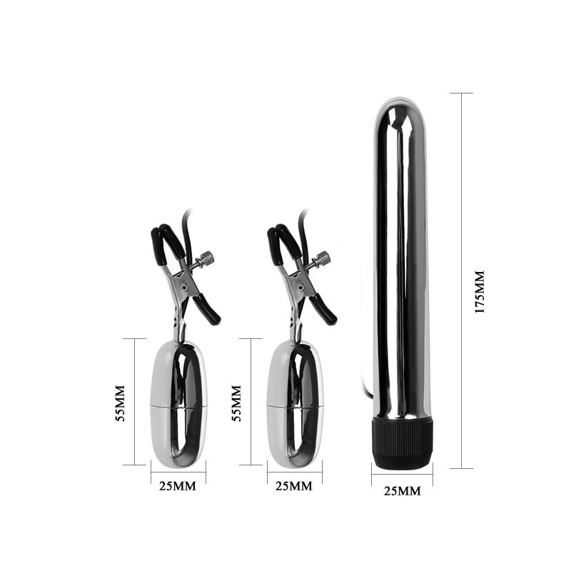 BAILE Baile Vibrating Bullet and Nipple Clamps with Vibration Set Turbo