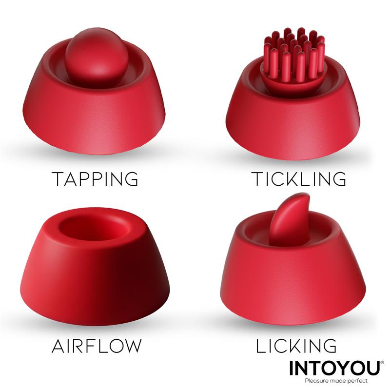 INTOYOU Beeny Stimulator with 4 Caps, Suction, Tapping, Tickling and Licking