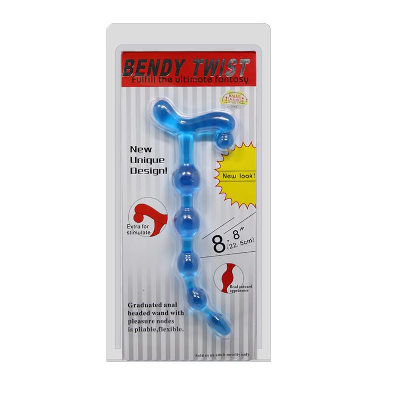 BAILE Bendy Twist Anal Beads Blue