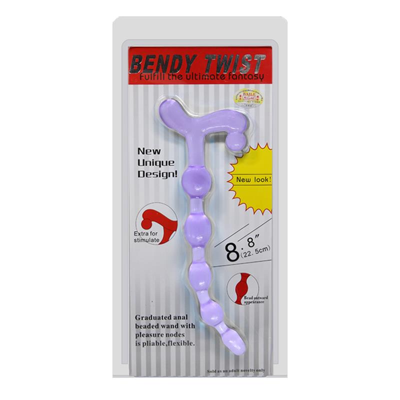 BAILE Bendy Twist Anal Beads Purple