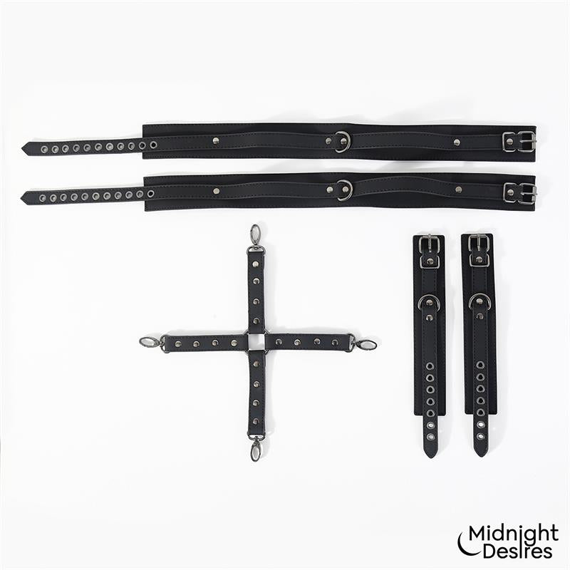MIDNIGHT DESIRES Cuffs and Thigh Hogtie Set