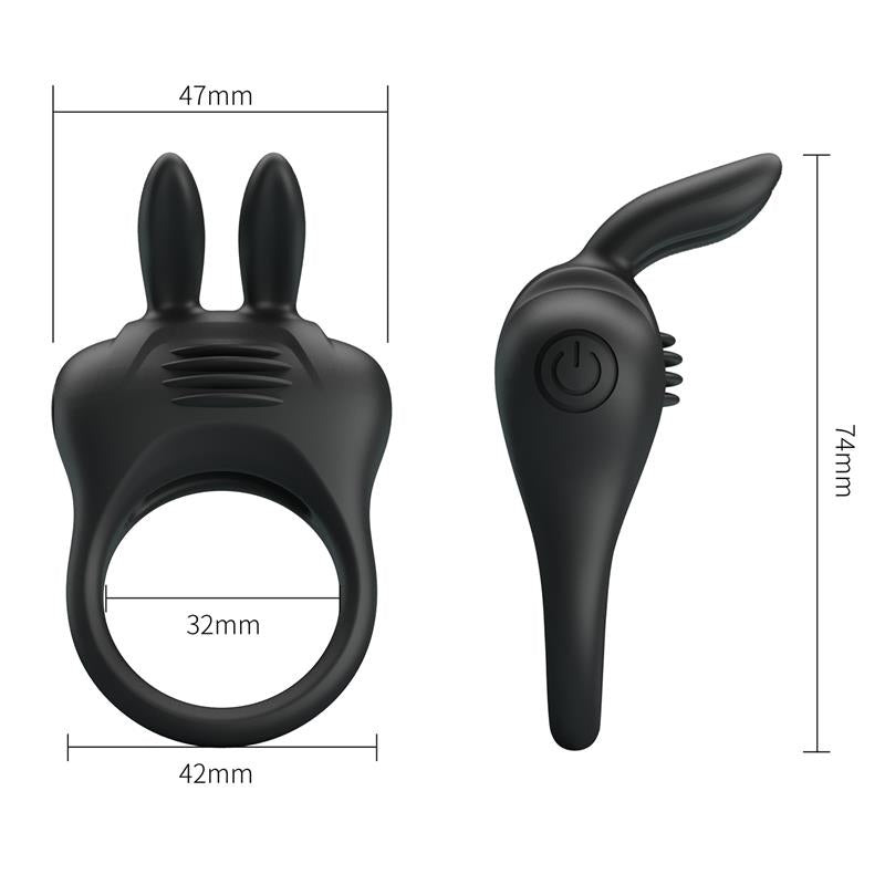 PRETTYLOVE Davion Cock ring with vibration and Rabit