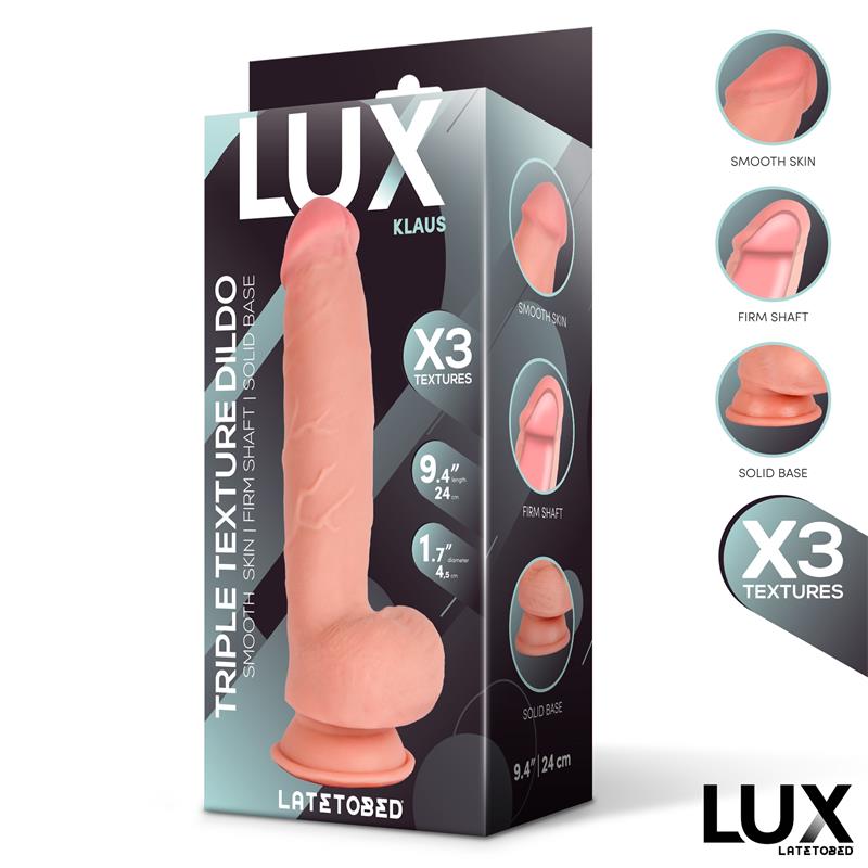 LUX Klaus Triple Density Dildo with Balls 9.4"