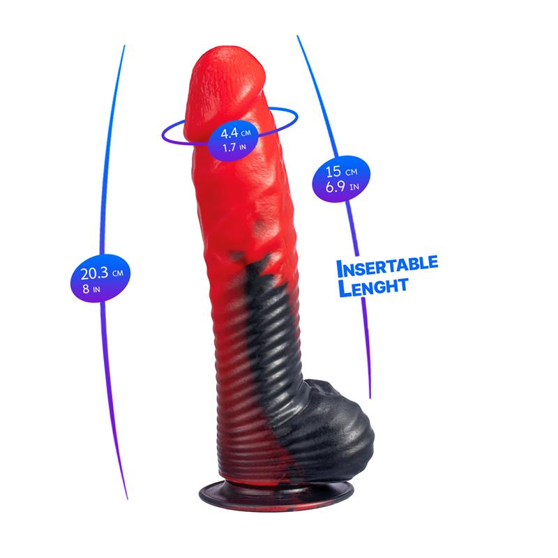 Liquid Silicone Devil Red Dildo 8"