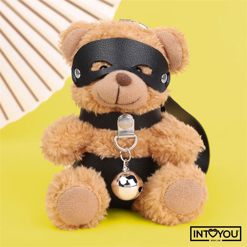 INTOYOU BDSM LINE Mimi raktų pakabukas BDSM meškiukas su antkakliu ir varpeliu