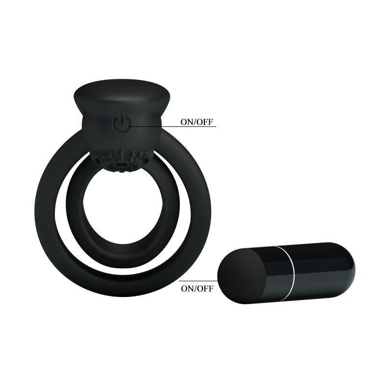 PRETTYLOVE Pretty Love Vibrating Cock Ring Esther Black