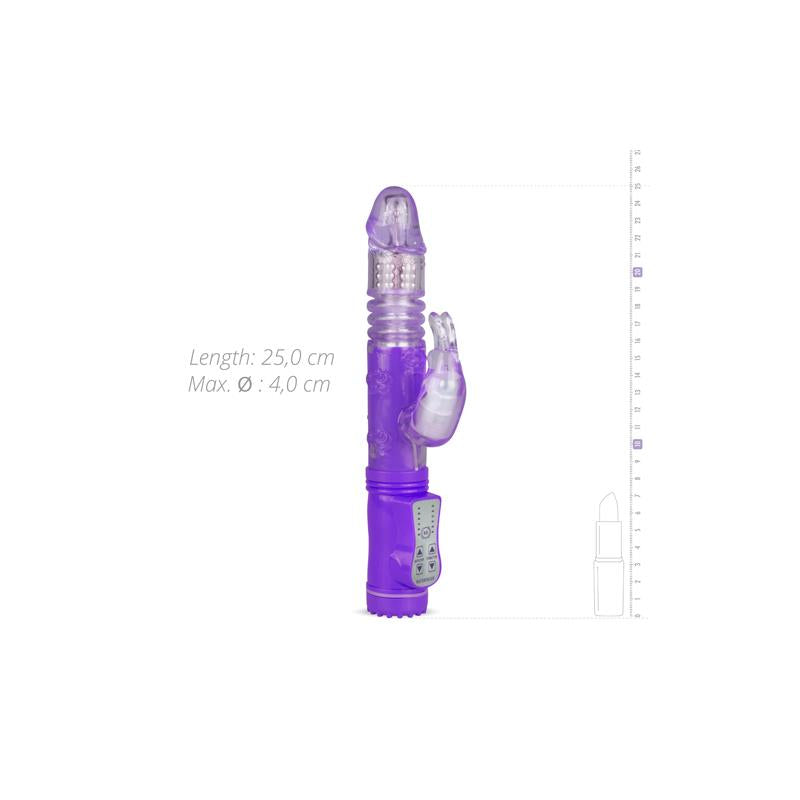 EASYTOYS Rabbit Vibrator Thrusting and Rotating Balls Purple