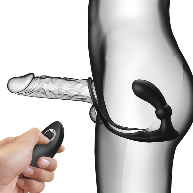 PRETTYLOVE Warren Remote-Controlled Vibrating and Pulsating Anal Plug and Penis Ring