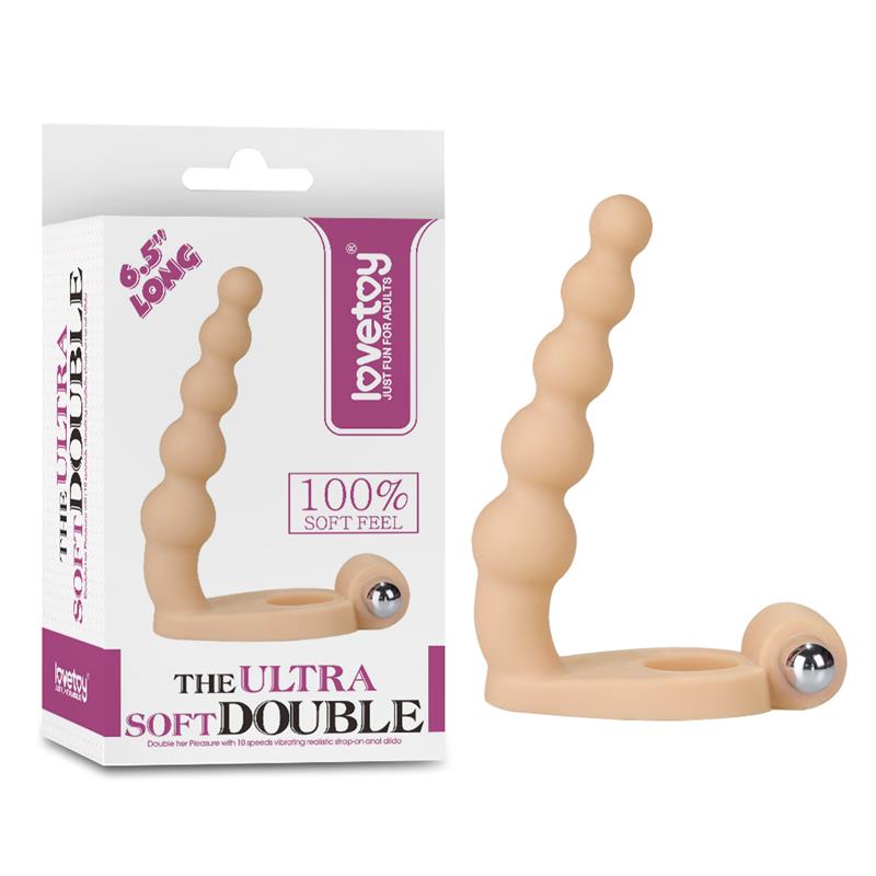 LOVETOY Anal Stimulator The Ultra Soft Bead 6.5" with Vibration Flesh