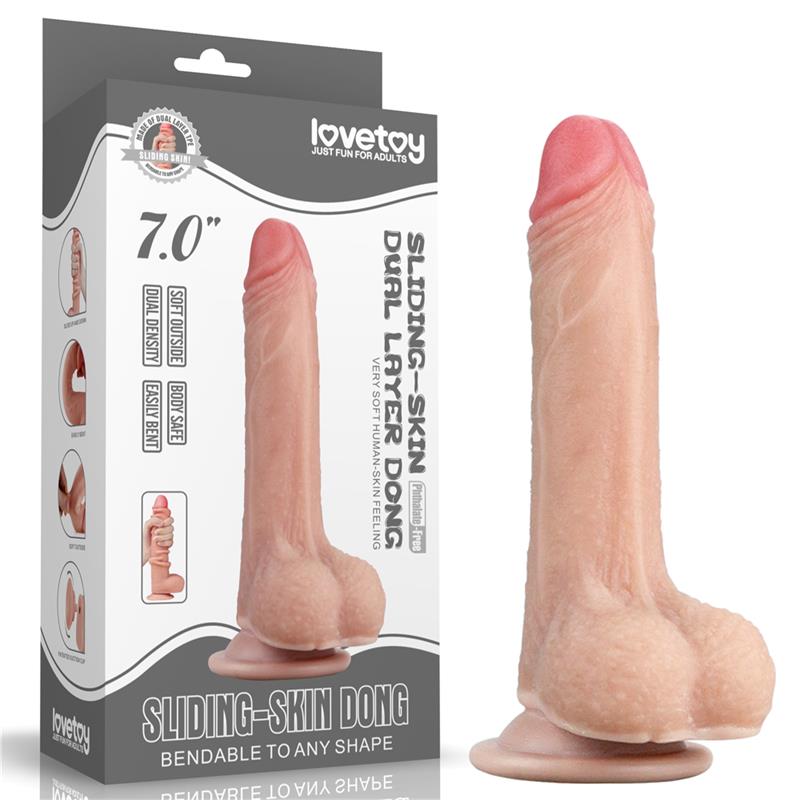 LOVETOY Dildo Sliding 7" Flesh