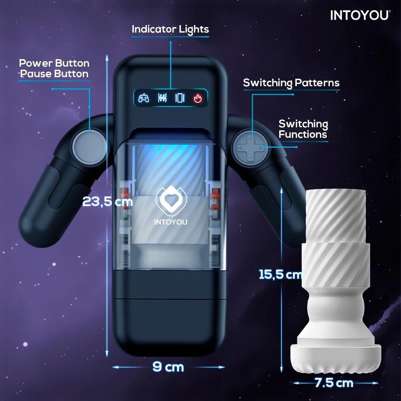 INTOYOU Elon Intelligent Masturbator with Up and Down Movement, Vibration, Heat and Phone Holder