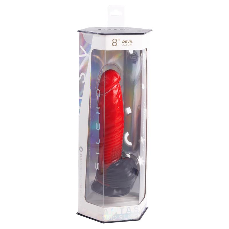 Liquid Silicone Devil Red Dildo 8"