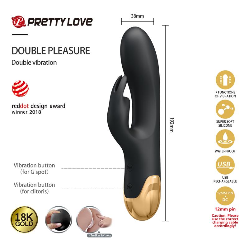 PRETTYLOVE Luxury Set Queens with 12 Toys Black and 18k Gold