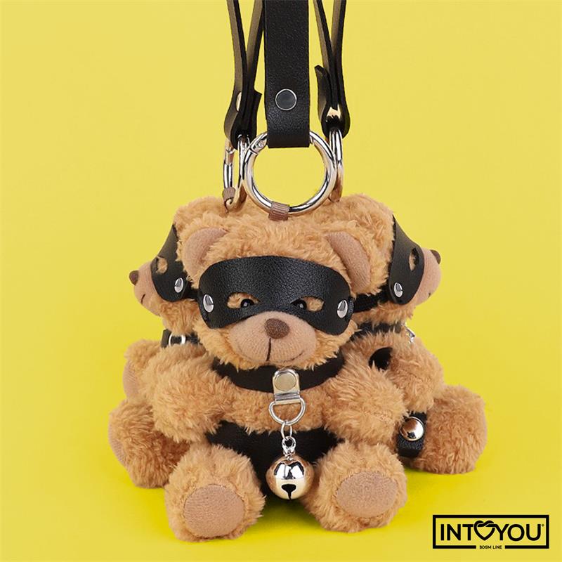 INTOYOU BDSM LINE Mimi raktų pakabukas BDSM meškiukas su antkakliu ir varpeliu