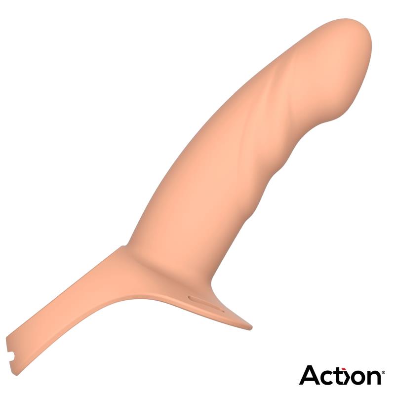 ACTION Strap-On with Hollow Dildo Premium Silicone Size S Flesh