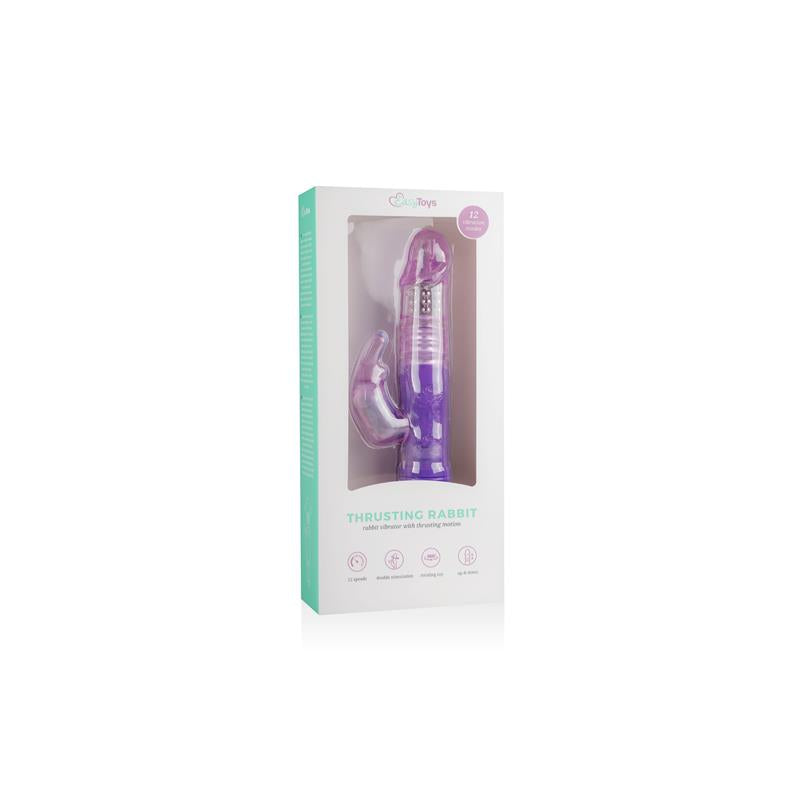 EASYTOYS Rabbit Vibrator Thrusting and Rotating Balls Purple
