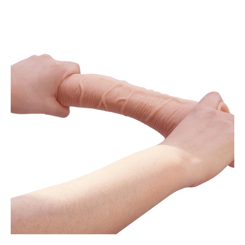BAILE Alex Curved Dildo with Testicles G-Spot Suction Cup Flesh