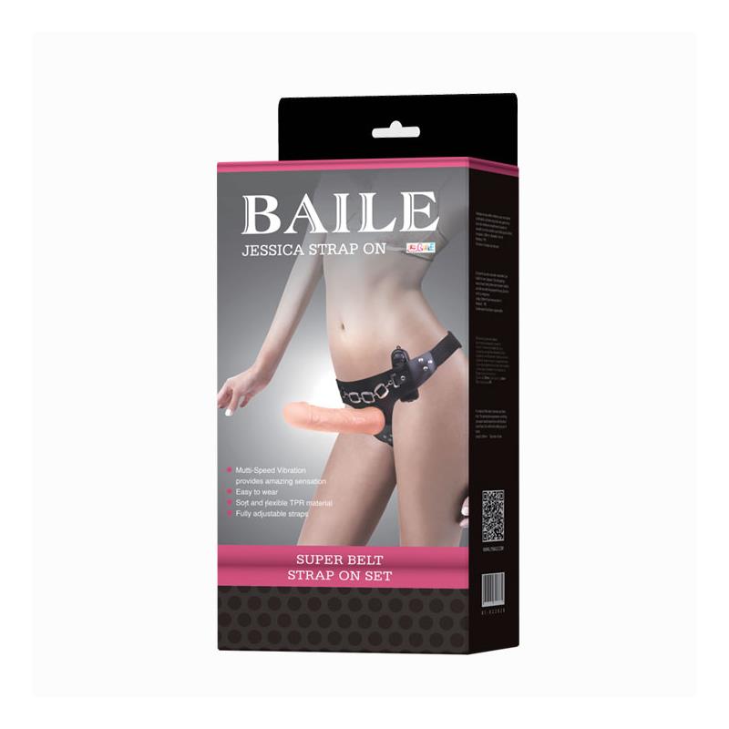 BAILE Baile Strap-On Vibrating Dildo Flesh 18.5 cm
