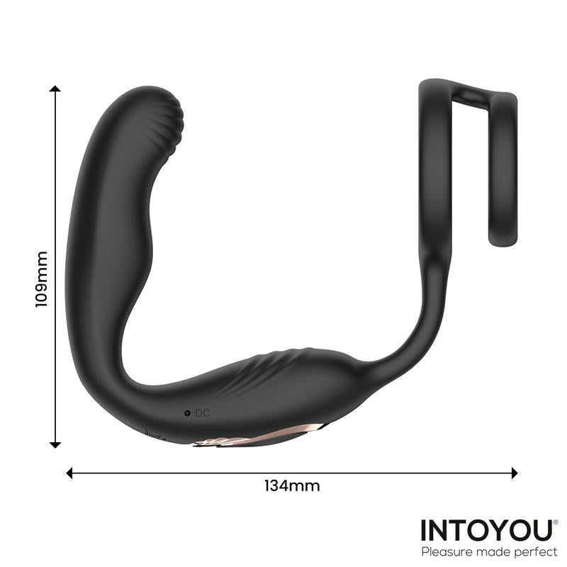 INTOYOU Bruce Prostate Massager 360º with Double Cockring with Vibration