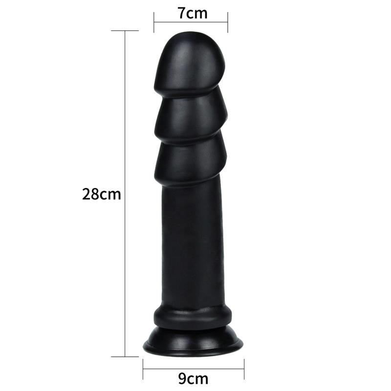 LOVETOY Dildo King Sized Anal Ripples 11.25" Black